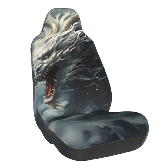 Rateoe Cloud White Dragon Print Car Seat Cover,Elastic Car Seat Protector,Washable Durable Automotive Seat Cover Car Interior Accessories