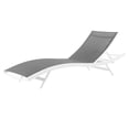 thumbnail image 3 of Lounge Chair Chaise, Set of 4, Aluminum, Metal, Steel, White Grey Gray, Modern Contemporary Urban Design, Outdoor Patio Balcony Cafe Bistro Garden Furniture Hotel Hospitality, 3 of 5