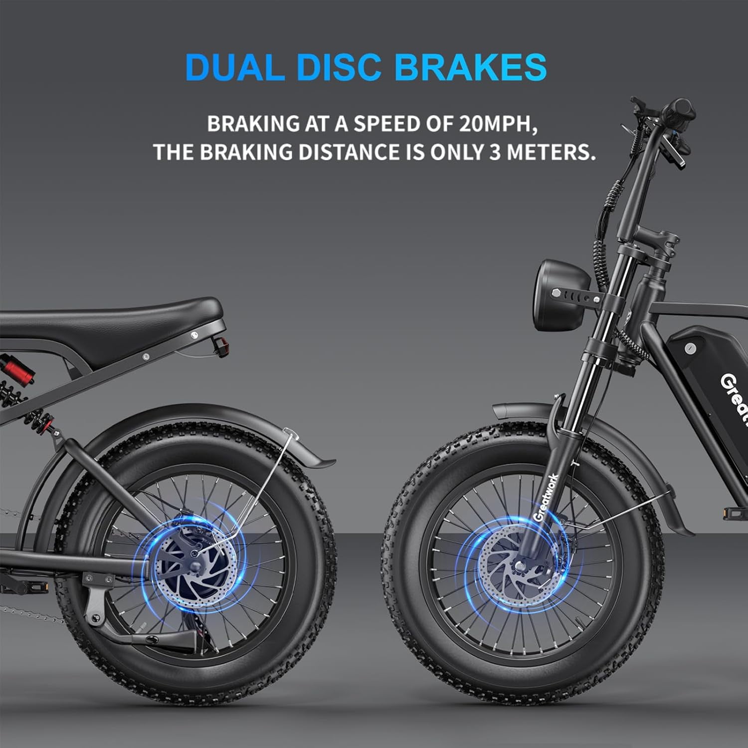 Electric Bicycle Peak 2500W for Adults,37MPH 100Miles, 48V 25Ah, 20*4in Fat Tire 7-Speed Full Suspension Mountain E Bike All-Terrain UL 2849