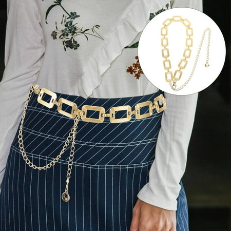 HEMOTON Metal Waist Chain Ladies Belts for Belly Corset Miss Woman Golden