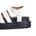 thumbnail image 4 of Lemonade Clueless White Strappy Ankle Buckle Cushioned Platform Wedge Sandals (White, 8.5), 4 of 4