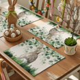 thumbnail image 3 of Easter Rabbit Placemats Set of 8, Spring Watercolor Bunny Leaf Grass Linen Texture Heat Insulated Linen Place Mats, Washable Stain-Proof Table Mats for Dining Tables Holiday Decor 13x19 Inches, 3 of 9