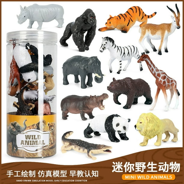 12 Pièces Mini Figurines Animales Jouets Animaux Sauvages Figurines Animaux  Africains Playset Apprentissage Jouet éducatif Pour Les Enfants