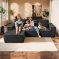 thumbnail image 4 of PARKWELL 108" Oversized Modular Sectional Sofa – Modern L-Shaped Upholstered Cloud Couch with Deep Seating,Corduroy Sofa for Living Room Bedroom,No Assembly Required,Dark Gray, 4 of 11