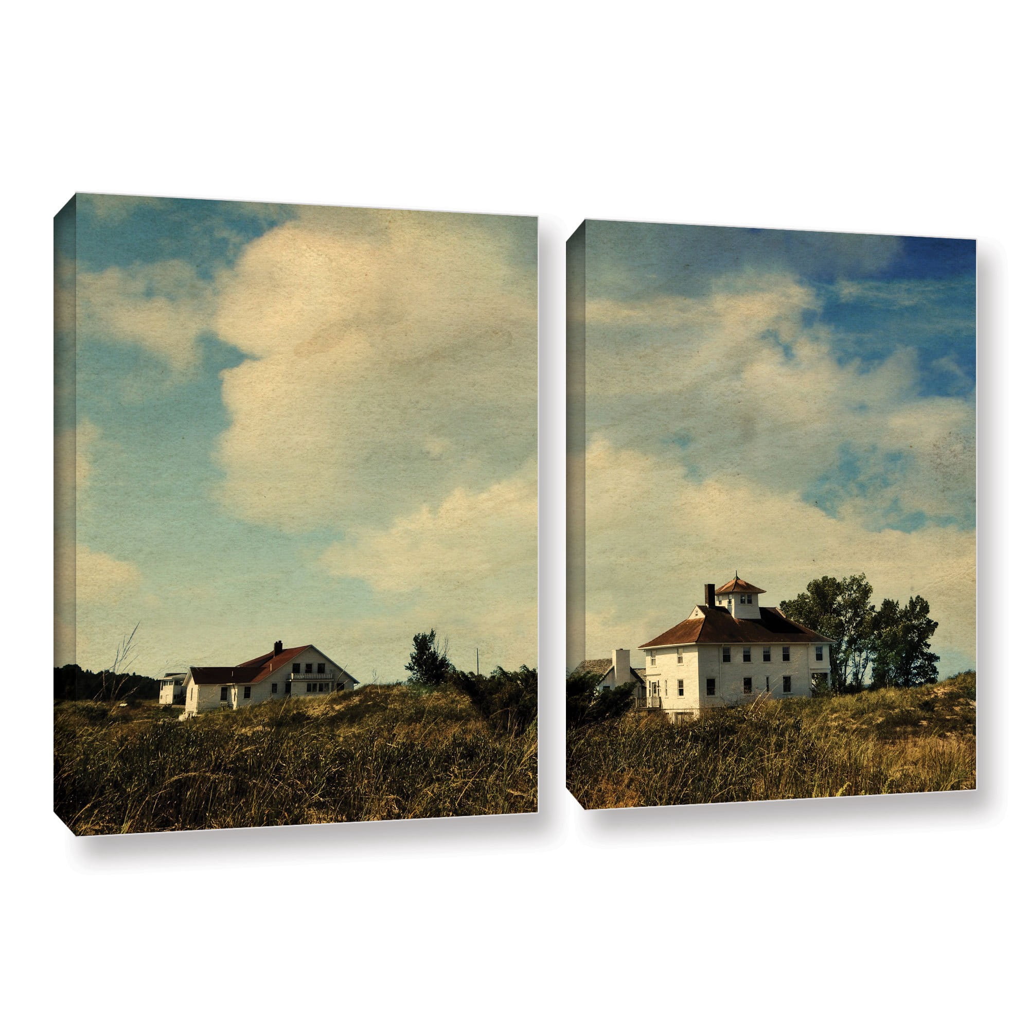 ArtWall Kevin Calkins "Lifesaving Station with Big Sky" 2-Piece Gallery-Wrapped Canvas Set