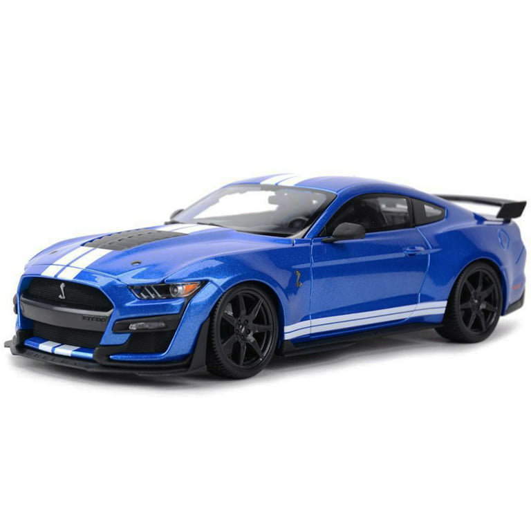 Maisto 1-18 Scale 2020 Ford Mustang Shelby GT500 Blue Metallic & White  Stripes Diecast Model Car 