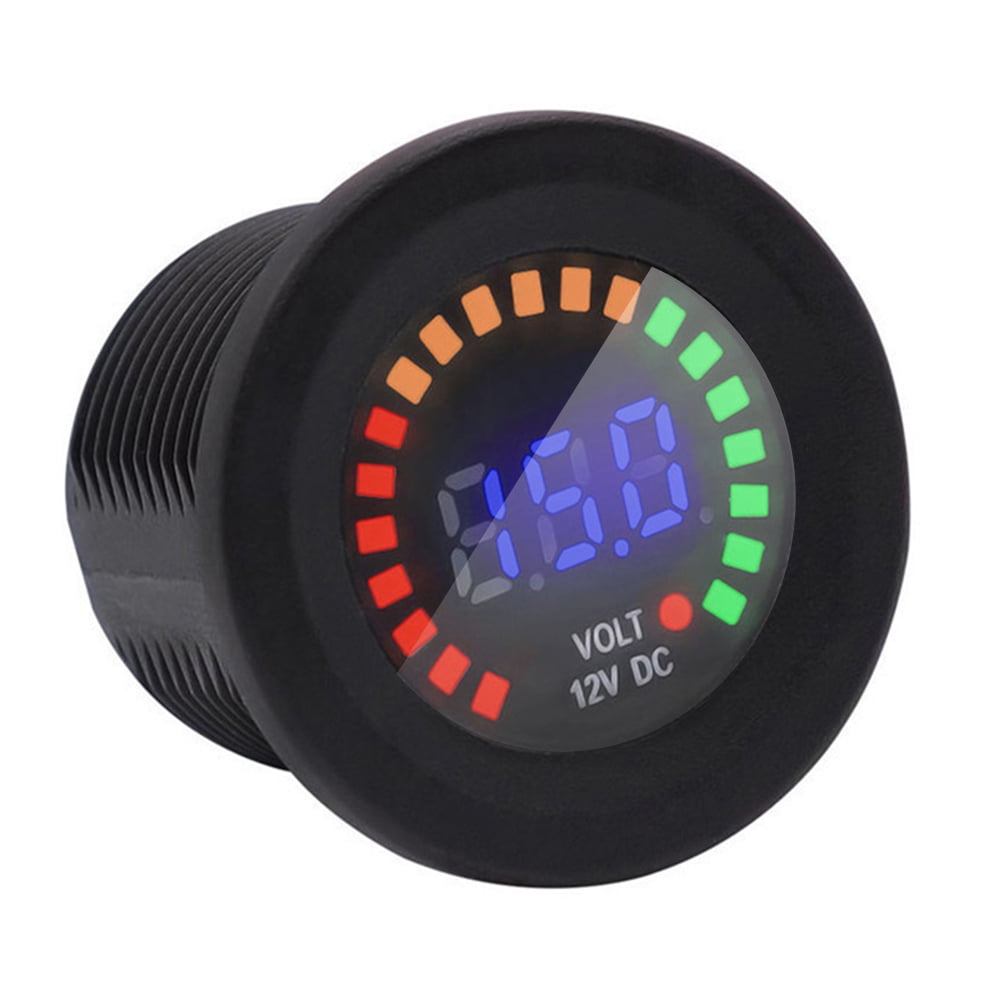 Volt Meter Digital Voltage Meter Mini DC 12V Color Display Waterproof Modified Car LED Panel