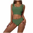thumbnail image 2 of Wycnly Womens Swimsuits Tankini Swimsuit for Women Tankini Swimsuit Bikini Set Summer Beach High Waist Solid Tank Bikini Swimsuit Swimsuits for Women, 2 of 6
