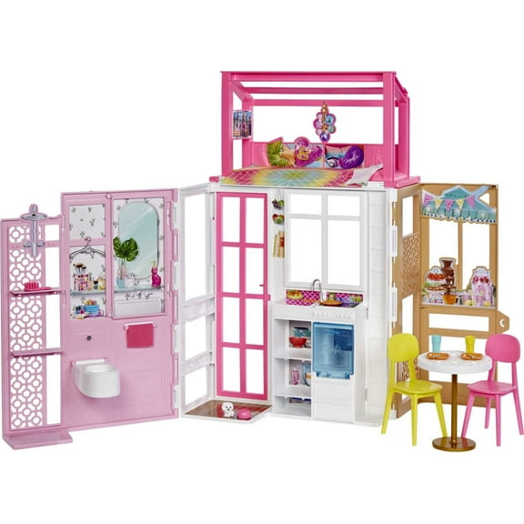 Barbie Dollhouse Set with Furniture, 4 Play Areas and Accessories Including Puppy