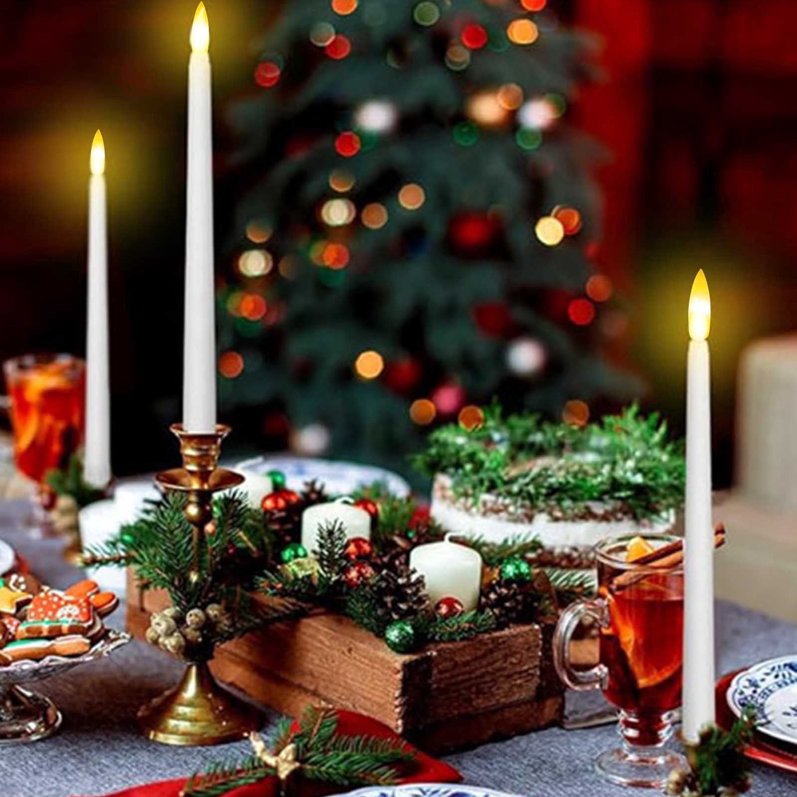 Premium Hand Made Candle Set Of 4 For Advent Rings And Valentine's Day Waterproof Flameless Candles, Resin Plastic, Indoor Outdoor Use for Gifts