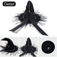 thumbnail image 6 of Slccxzc Witch Pointed Hats, Lace Bow Wizard Hat, Wide Brim Pointed Cap for Women Princess Lolita Witch Headwear Halloween Party Hat, 6 of 7