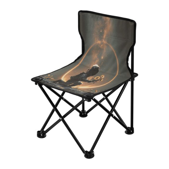 Folding Chair（Maximum weight capacity 220lb）Camping Chair For Camping Picnicking Outdoor Beach and Travel The Last Sunflower