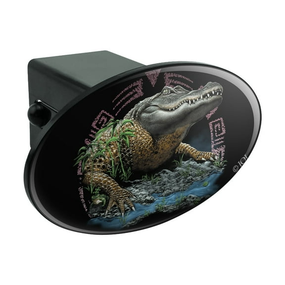 Aztec Alligator Gator Oval Tow Trailer Hitch Cover Plug Insert