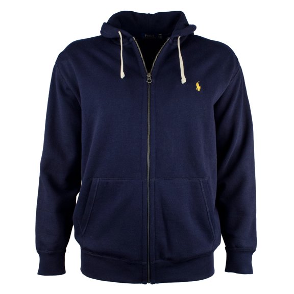 Men's Big & Tall Classic Fleece Full-Zip Hoodie (Large Tall, Cruise Navy)