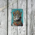 thumbnail image 5 of 1pc 8x12 Vintage Golden Crown Cat Metal Wall Art - Durable Iron, Regal Feline Design with Jewelry Accents, Easy to Install, Ideal for Home & Office Decor, 5 of 8