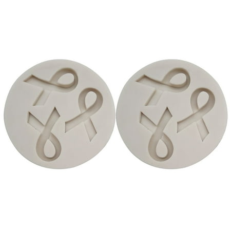 

2pcs Ribbon Shape Fondant Molds Silicone DIY Cake Mould for Candy Chocolate Cookie (Light Grey)
