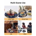thumbnail image 2 of 15 Inch Round Placemats Set of 6, Navy Blue Christmas Non Slip Heat Insulation PP Table Mats, Winter Xmas Snowflakes Textured Washable Place Mats for Kitchen Dining Party Table Decor, 2 of 7