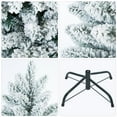thumbnail image 3 of Senjie Artificial Pencil Trees, White Snow Flocked Christmas Tree with Mental Stand Unlit 6 FT, 3 of 5