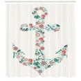 thumbnail image 3 of Ambesonne Anchor Shower Curtain, Nauticial Marine, 69"Wx84"L, Seafoam Coral Teal, 3 of 3