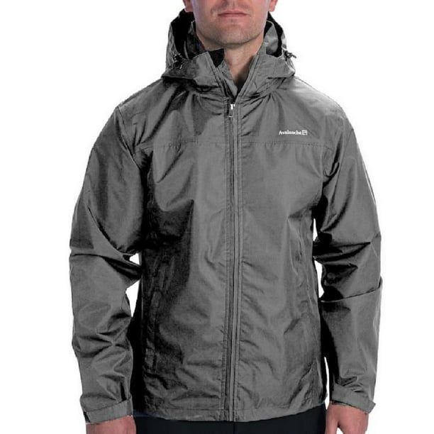 Avalanche Mens Linear Hooded Rain Jacket (Iron Grey, Small) Walmart