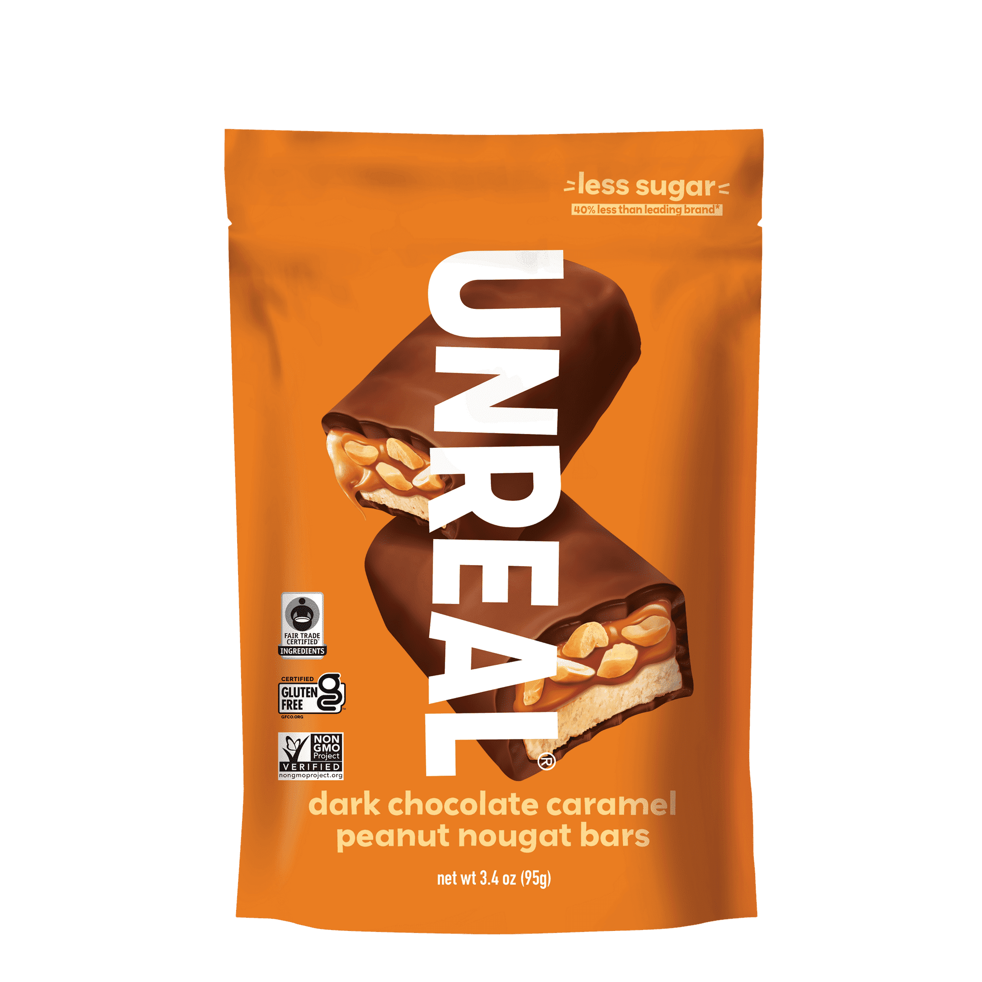 UNREAL Dark Chocolate Caramel Peanut Nougat Candy Bar, 3.4 OZ