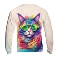 thumbnail image 2 of Hippie Maine Coon Portrait oil painting Watercolor Tie-dye Vintage All Over Print 3D Sweatshirt Unisex Merch Cat Lover Kitten Owner Gifts - 00015, 2 of 6