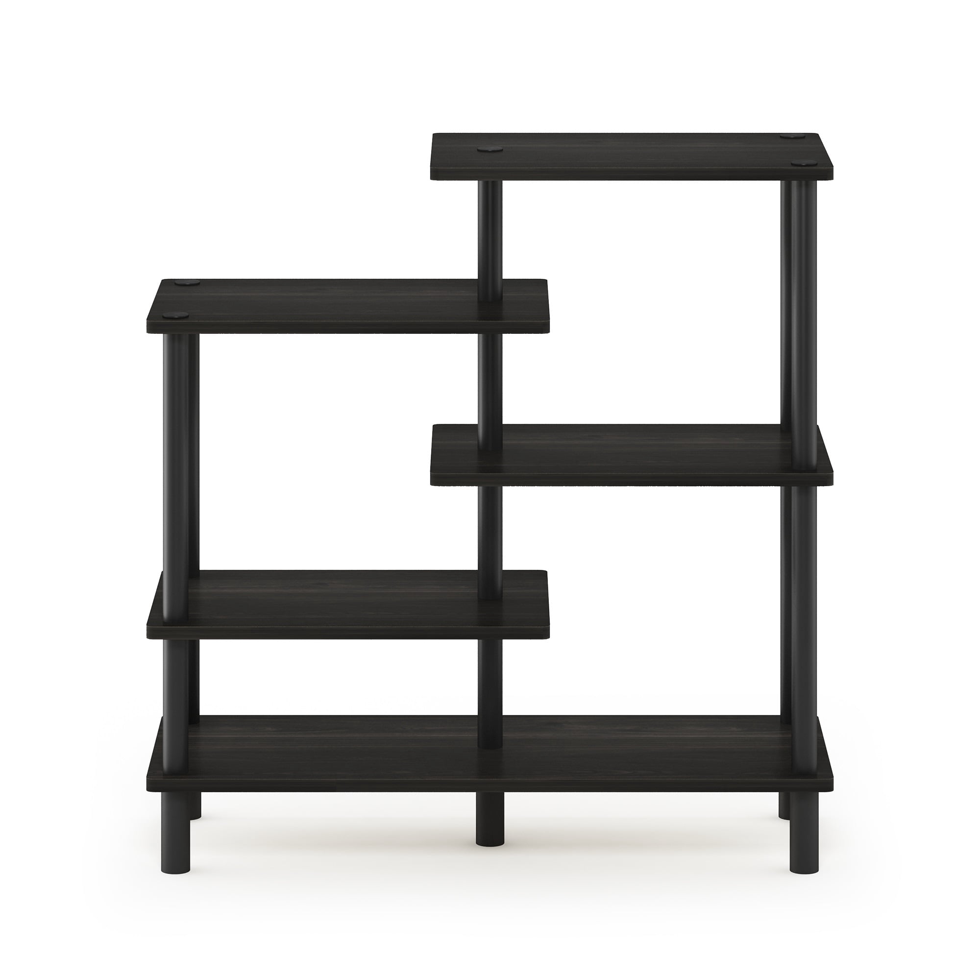 Furinno 31.50 W x 11.61 D x 32.48 H 5-Shelf Freestanding Shelves, Espresso and Black