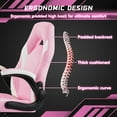 thumbnail image 2 of EDX Ergonomic Gaming Chair with PU Leather, Adjustable Swivel Computer & Office Desk Chair with Flip-Up Armrests, Pink, 2 of 7