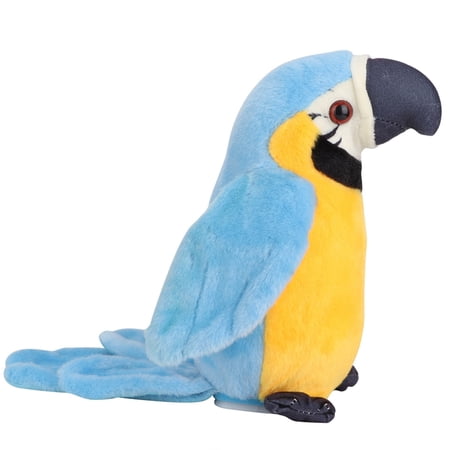 NFTIGB Cute Talking Parrot Toy - Electric Recording & Learning Plush Bird, Repeats What You Say, Animated Shaking Head Interactive Educational Toy for Toddlers & Kids (Blue, 7.87 inches / 20 cm)