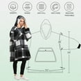 thumbnail image 7 of Catalonia Plaid Oversized Wearable Blanket Hoodie Sweatshirt, Comfortable Sherpa Lounging Pullover for Adults Men Women Wife Girlfriend, Gift for Her, 7 of 7