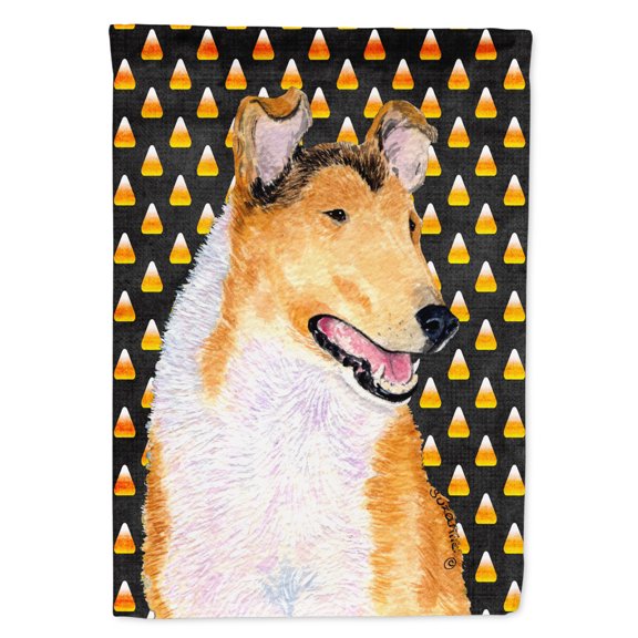 Collie Smooth Candy Corn Halloween Portrait Flag Canvas House Size