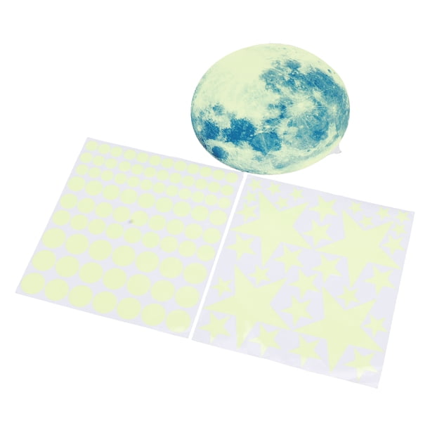 Calcomanías De Pegatinas De Pared Que Brillan, Luna, Estrella, Punto, Combinación De Bricolaje, Decoración Luminosa Impermeable, Pegatinas De Pared Que Brillan En La Oscuridad Anggrek Verde