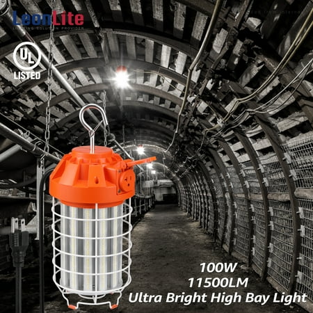 

LEONLITE High Bay Temporary LED Work Light Linkable 100W(500W Eqv.) 11500Lumens 5000K Daylight