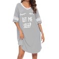 thumbnail image 2 of Sleep Shirts for Women Short Sleeve Cotton Novelty Night Shirts V Neck Oversized Nightgowns Cute Printed Nightdress, 2 of 6