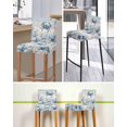thumbnail image 5 of Blue Crab Coastal Bar Stool Covers Set of 4, Beach Starfish Nautical Coral Vintage Stretch Washable Bar Chair Covers with Backs, Removable Pub Counter Height Chair Cover for Kitchen Dining Room Cafe, 5 of 7