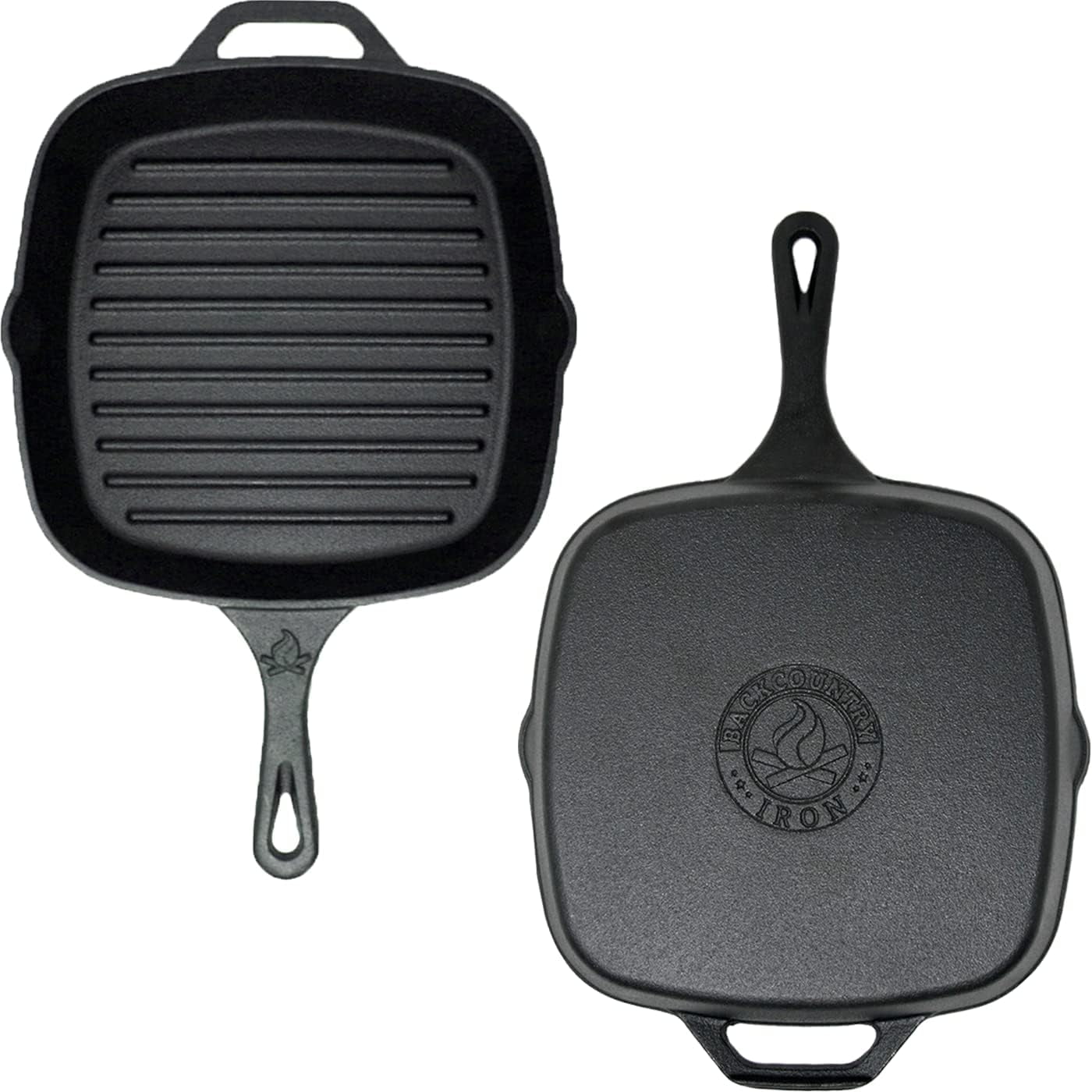12 Inch Square Grill Pan Large Pre-Seasoned Cast Iron for Stove Top and Oven