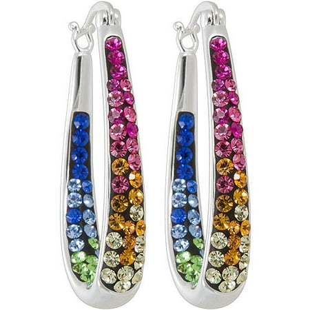 Multi Colored Crystal Hoop Earrings Multi Colored Crystal Hoop Earrings