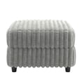 thumbnail image 3 of Weston Home Eldric Furry Channel Fabric Down-filled Ottoman, 3 of 6