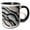 Black/White, variant on 3drose, Silver Pheasant Feather Fan Design., 11oz Two-tone Red Mug