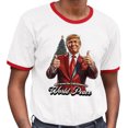 thumbnail image 2 of Trump World Peace for Christmas Ringer Tee Shirt Unisex Large White/Red, 2 of 5