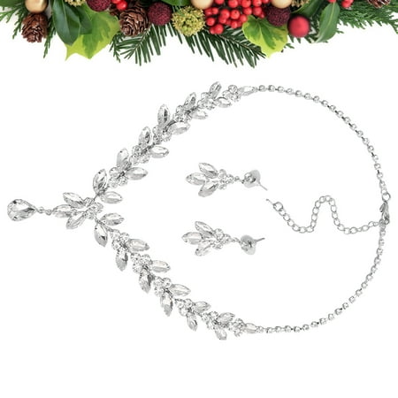 OUNONA 3-Pcs of Jewelry Set Necklace Earring Set Bridesmaid Jewelry Set for Wedding