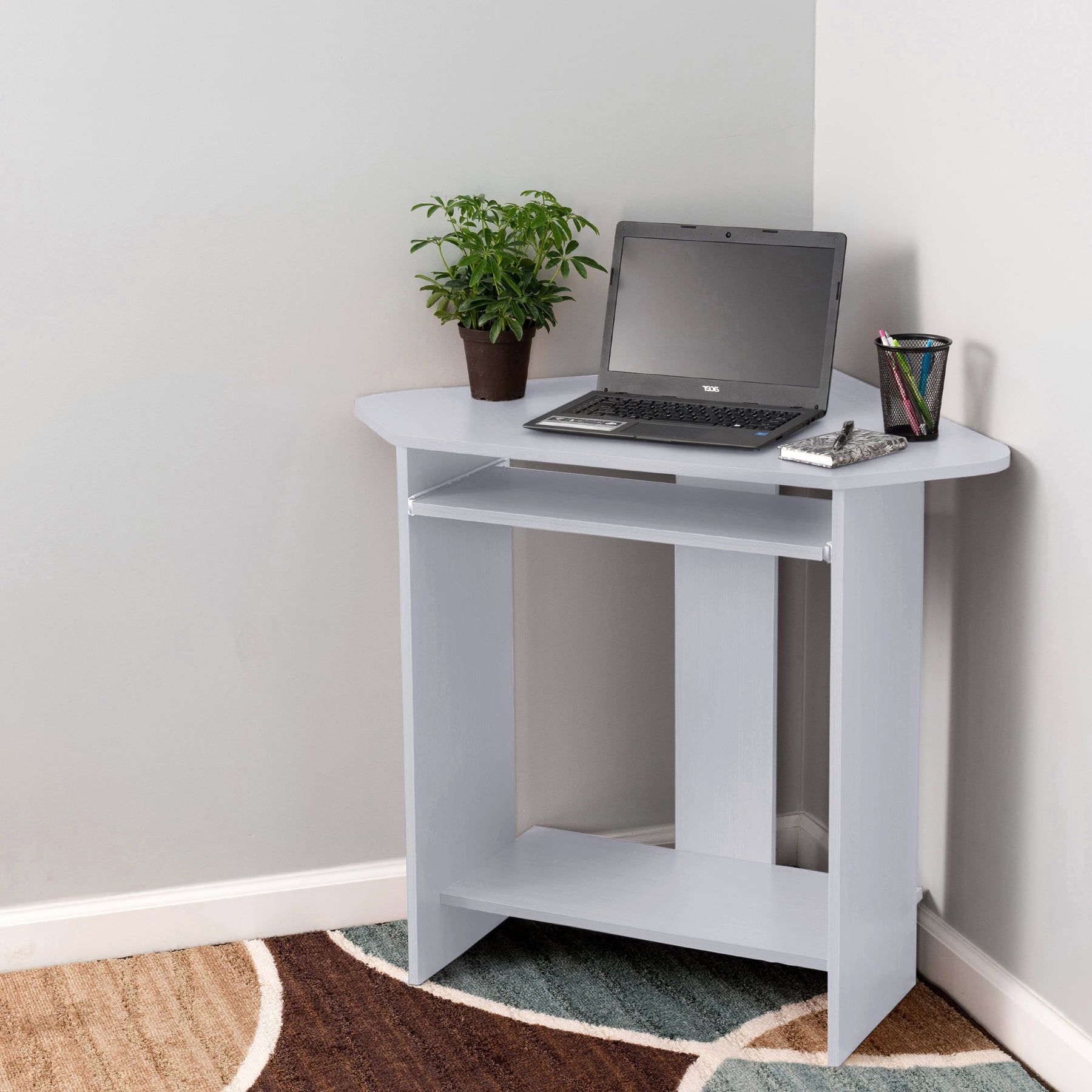 Fineboard Home Office Compact Corner Desk Black Com