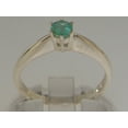 thumbnail image 3 of LBG British Made 925 Sterling Silver Natural Emerald Womens Promise Ring - 33 size options - Size 4.75, 3 of 7