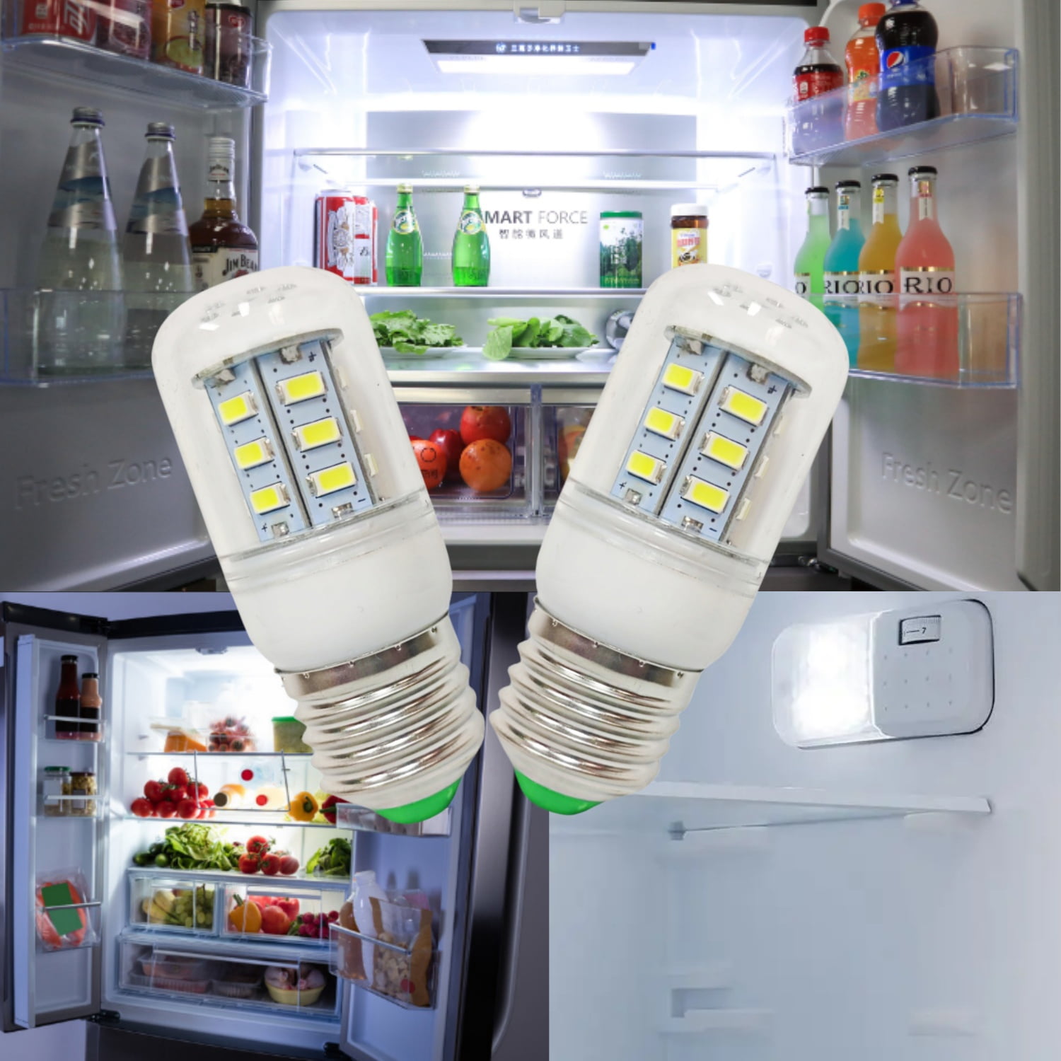 KEI D34L Refrigerator Bulb Replacement for Frigidaire Kenmore Electrolux 5304511738 LED Refrigerator Replace PS12364857 AP6278388 4584444 (110V-240V 3.5W White Light)