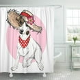 thumbnail image 1 of ABPHQTO Retrato vectorial de perro Jack Russel Terrier con sombrero de paja Cortina de ducha 150x180 cm, 1 of 1