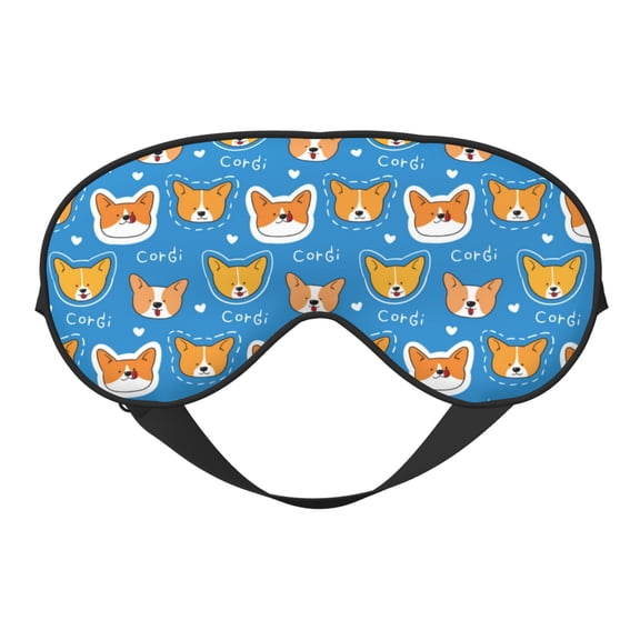 Eye Sleep Mask for Women Men - Corgi Dog Face Adjustable Soft Buckle Travel Eye Masks for Sleep Mask Blackout, Sleeping Mask for Women Men, Funny Blindfolds for Party Games