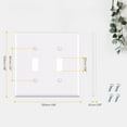 thumbnail image 5 of Hyper Tough Impact-Resistant 2 Toggle Mid-size Wallplate, Durable Thermoplastic, White Finish, 5 of 9