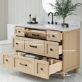 thumbnail image 3 of ARIEL Monroe 49 Inch Single Rectangle Sink Bathroom Vanity With Pure White Quartz Countertop 1.5 Inch Edge In Oak, 3 of 8