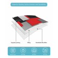 thumbnail image 4 of Twin XL Quilt Bedding Set, Red Black Geometric Reversible Summer Quilt 3 Pieces, Modern Abstract Art Block Lightweight Bedspreads Coverlets with 2 Pillow Shams for All Seasons, 4 of 5
