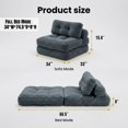 thumbnail image 2 of Convertible Folding Sofa Bed with Back Support, Portable Chair for Living Room Bedroom,Dark Gary, Dark Gray, 2 of 9